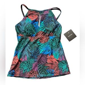 ELLEN TRACY womens tankini top size 8 NWT